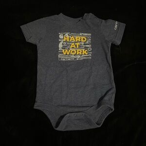 Carhartt hard at work blue baby onesie